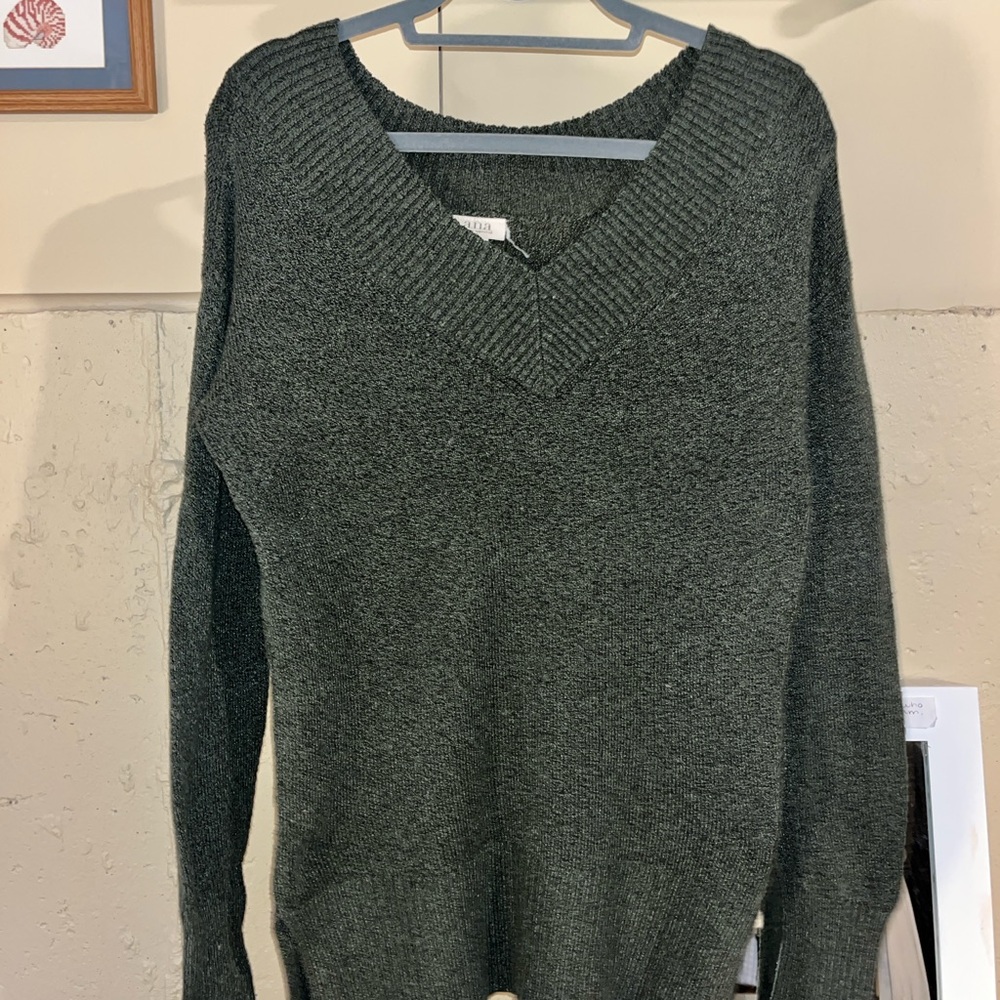 Green V-Neck Sweater